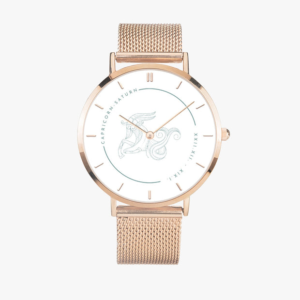 Fashion Ultra-thin Stainless Steel Quartz Watch (With Indicators)- Astrology Capricorn