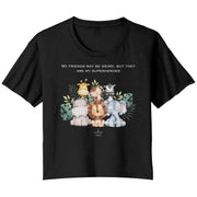 Flowy Crop T-Shirt Women- Friends (White Design)