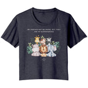 Flowy Crop T-Shirt Women- Friends (White Design)