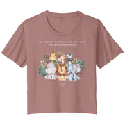 Flowy Crop T-Shirt Women- Friends (White Design)