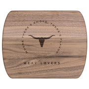 Hardwood Oval Cutting Board Bull Design