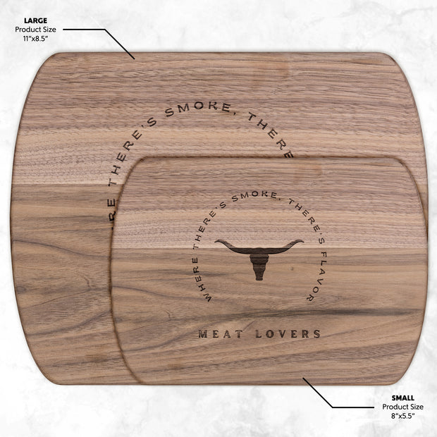 Hardwood Oval Cutting Board Bull Design