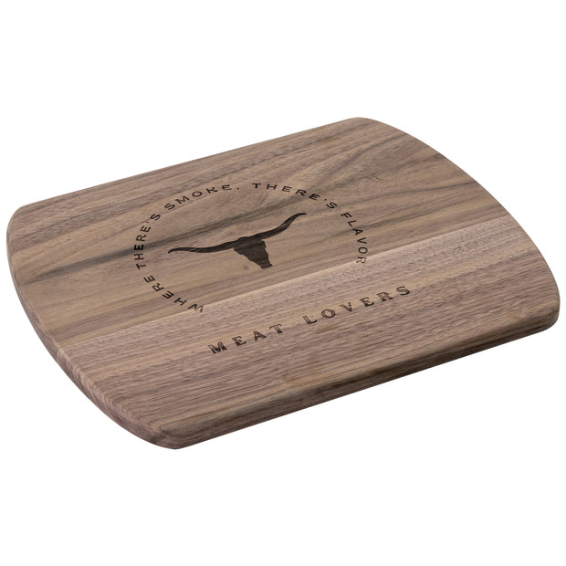 Hardwood Oval Cutting Board Bull Design