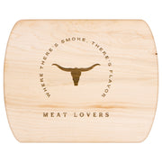 Hardwood Oval Cutting Board Bull Design