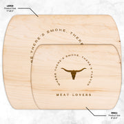 Hardwood Oval Cutting Board Bull Design