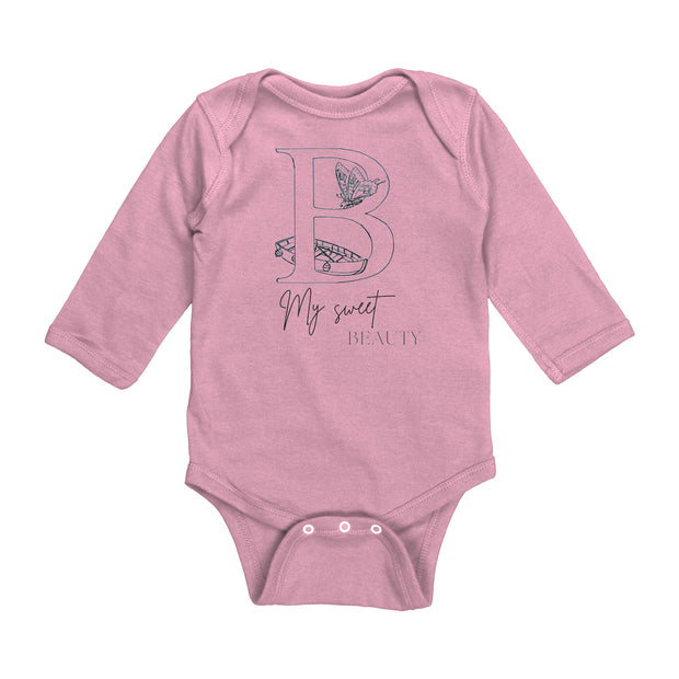 Long Sleeve Baby Bodysuit - Beauty Print