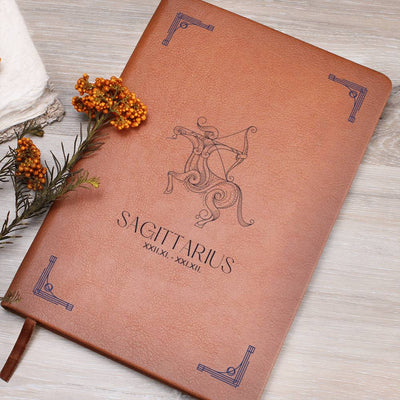 Graphic Leather Journal - Sagittarius