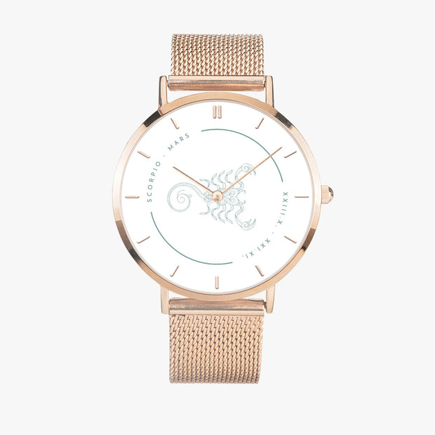 Fashion Ultra-thin Stainless Steel Quartz Watch- Astrology Scorpio